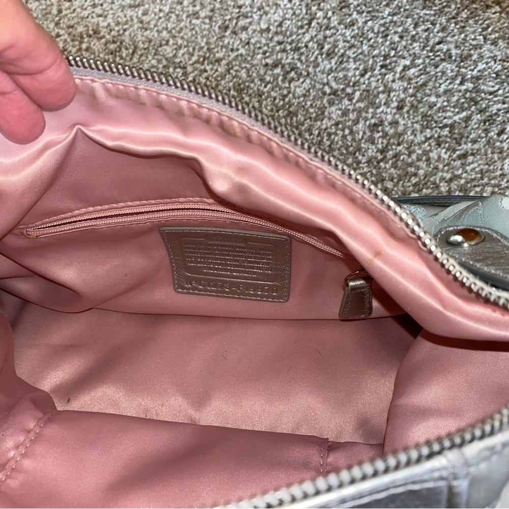 Coach Metallic Silver Tote Bag - Picture 4 of 5